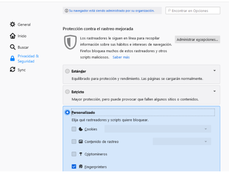 firefox settings to protect your user privacy